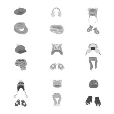 Şapka ve moda sembolü vektör illüstrasyon. Şapka ve soğuk stok vektör illüstrasyon koleksiyonu.