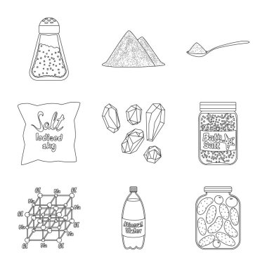 Sodyum ve mineral sembolüizole nesne. Web için sodyum ve mutfak stok sembolü seti.