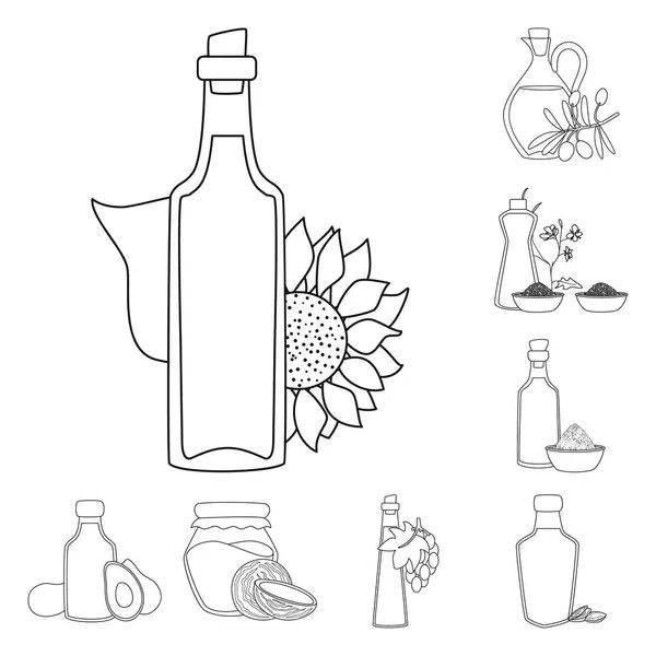 Ilustração vetorial do símbolo saudável e vegetal. Conjunto de ícone vetorial saudável e orgânico para estoque . — Vetor de Stock