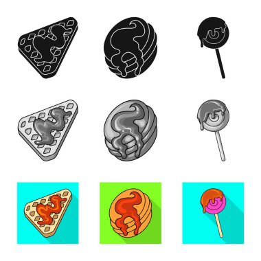 Şekerlemeler ve mutfak logo vektör tasarımı. Şekerlemeler ve ürün stok vektör çizim koleksiyonu.