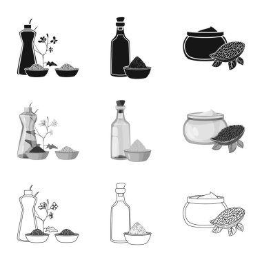 Sağlıklı ve sebze logosu yalıtılmış nesne. Tarım hisse senedi vektör çizim ve sağlıklı kümesi.