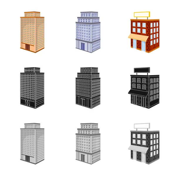 建筑和建筑标志的矢量设计。建筑和房地产股票向量例证的汇集. — 图库矢量图片