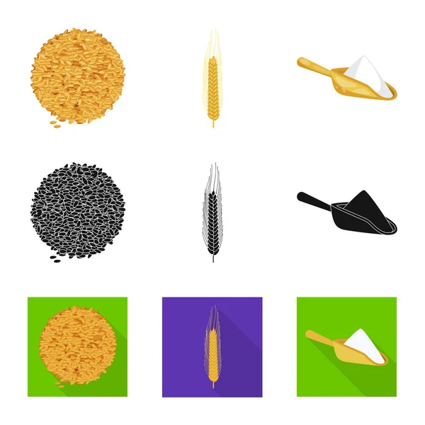 Tarım ve tarım logo vektör Illustration. Web için Tarım ve bitki hisse senedi simgesi kümesi. — Stok Vektör