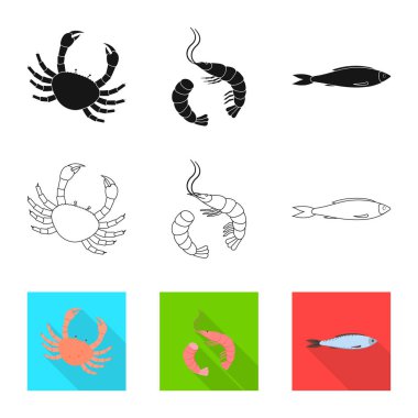 Taze ve restoran logo vektör Illustration. Taze ve deniz hisse senedi simgesi için web topluluğu.