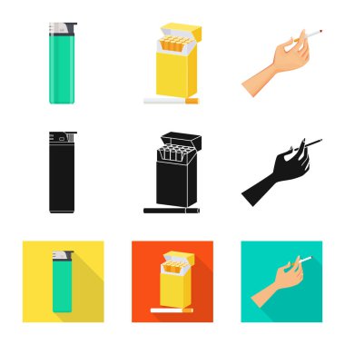 Çöp yalıtılmış nesne ve durdurmak logo. Hisse senedi için çöp ve alışkanlık vektör simge kümesi.