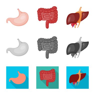 Biyoloji ve bilimsel işareti vektör çizimi. Hisse senedi için biyoloji ve laboratuvar vektör simge kümesi.