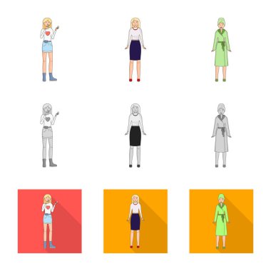 Duruş ve ruh hali logo vektör tasarımı. Duruş ve web için kadın hisse senedi simgesi.