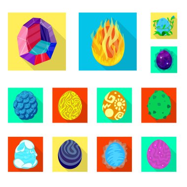 Hikaye ve büyük logo vektör illüstrasyon. Web için hikaye ve tarih öncesi stok sembolü seti.