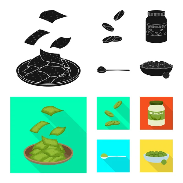 Illustrazione vettoriale di proteine e logo marino. Set di proteine e icona vettoriale naturale per stock . — Vettoriale Stock