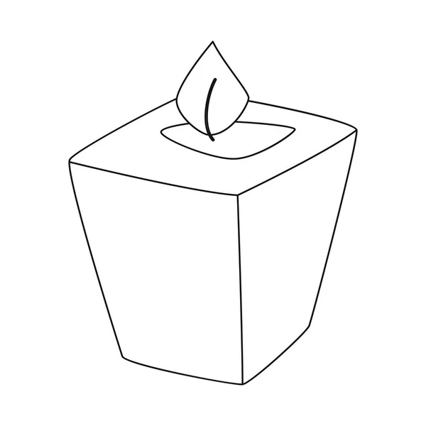 Design vettoriale della candela e dell'icona aromatica. Set di candele e ristorante stock symbol per il web . — Vettoriale Stock