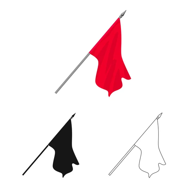 Vektor illustration av flagg och tyg logotyp. Uppsättning flagga och material vektor ikon för lager. — Stock vektor