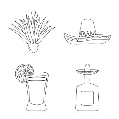 Meksika vektör tasarımı ve tekila işareti. Meksika koleksiyonu ve fiesta stok vektör illüstrasyon.