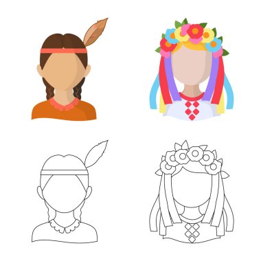 Kopyacı ve yerleşik simge vektör çizimi. Kopyacı ve kültür vektör simgesini hissenin koleksiyonu.