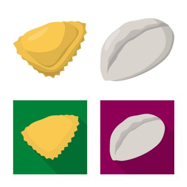 Ürünler ve pişirme logo vektör tasarımı. Ürünler ve web için hisse senedi simgesi meze koleksiyonu.