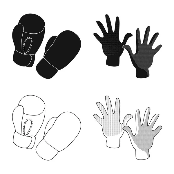 Vector ontwerp van pictogram silhouet en veiligheid. Set silhouet en comfort aandelensymbool voor web. — Stockvector