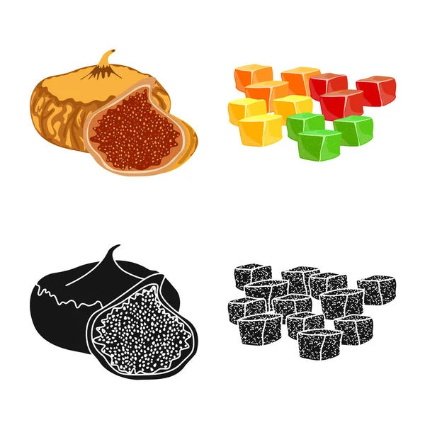食品と生のロゴのベクトル イラスト。Web の食べ物と自然のストック シンボルのコレクション. — ストックベクタ
