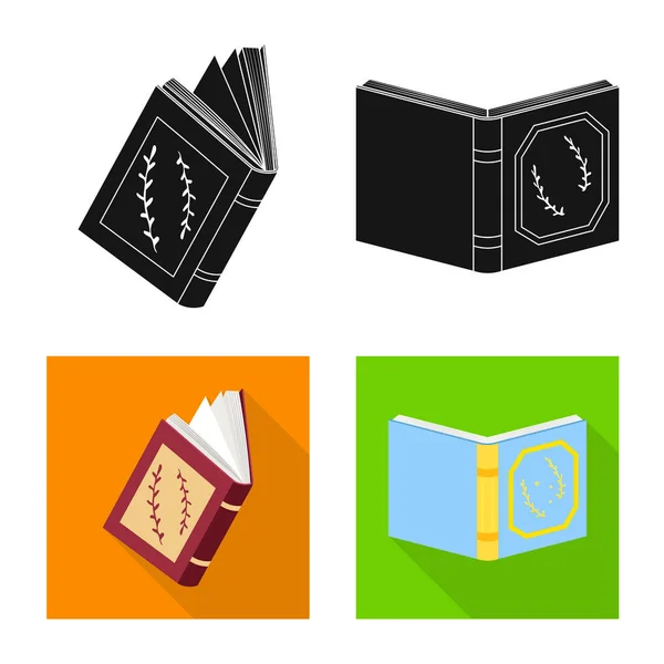 Изолированный объект обучения и логотип обложки. Коллекция учебного и книжного магазина символа для интернета . — стоковый вектор