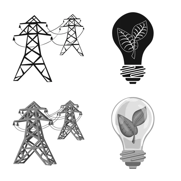 Vectorillustratie van innovatie en technologie-logo. Set van innovatie en natuur aandelensymbool voor web. — Stockvector