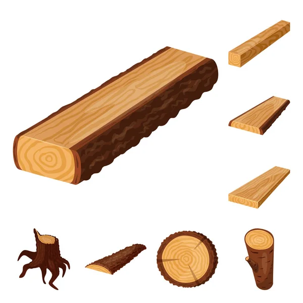 Illustration vectorielle du panneau et de l'icône en bois. Collection de panneaux et icône vectorielle en bois pour stock . — Image vectorielle