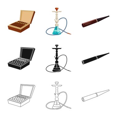 Çöp ve dur işareti vektör Illustration. Hisse senedi için çöp ve alışkanlık vektör simge kümesi.