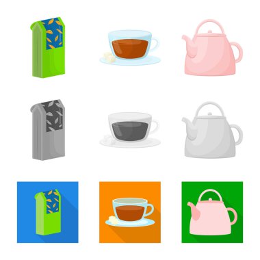 Sağlıklı ve çiçek simge vektör tasarımı. Sağlıklı ve degrade hisse senedi vektör çizim seti.