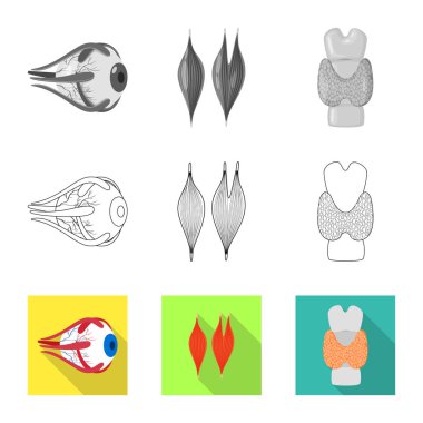 Biyoloji ve bilimsel sembolü yalıtılmış nesne. Hisse senedi için biyoloji ve laboratuvar vektör simge topluluğu.