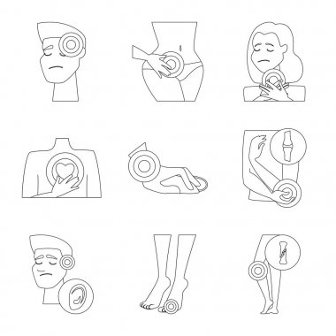 Kemik ve iltihap işareti yalıtılmış nesne. Kemik ayarla ve web için hisse senedi simgesi yara.