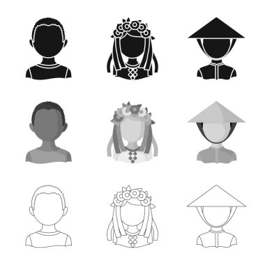 Kopyacı ve ikamet logo vektör çizimi. Kopyacı ve kültür hisse senedi simgesi web için set.