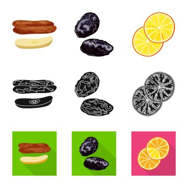 Gıda ve ham simgesi yalıtılmış nesne. Gıda ve doğa hisse senedi vektör çizim topluluğu.
