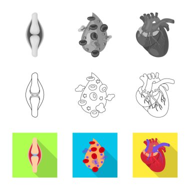 Biyoloji ve bilimsel işareti vektör tasarımı. Hisse senedi için biyoloji ve laboratuvar vektör simge topluluğu.