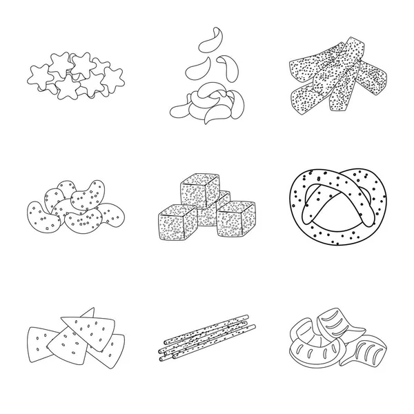 Conception vectorielle du logo du produit et du menu. Collection d'illustration vectorielle de stock de produits et de saveurs . — Image vectorielle