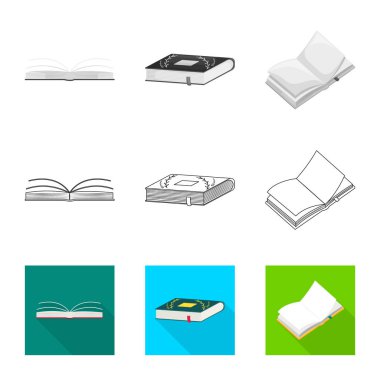 Eğitim ve kapak logosu yalıtılmış nesne. Eğitim ve kitabevi hisse senedi vektör çizim koleksiyonu.