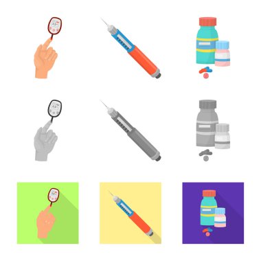 Diyet ve tedavi simgesi yalıtılmış nesne. Hisse senedi için diyet ve tıp vektör simge kümesi.