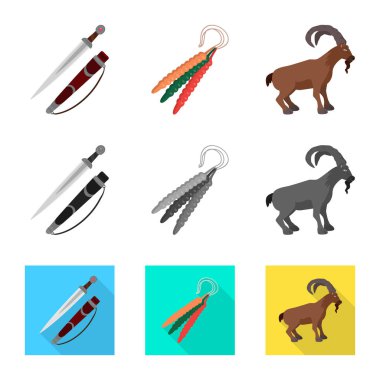 Kültür ve gezi logo vektör tasarımı. Web için kültür ve özgünlük hisse senedi simgesi kümesi.