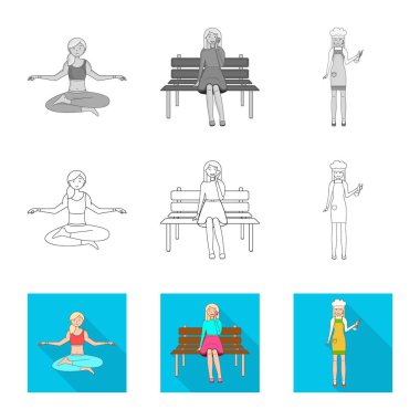 Duruş ve ruh sembolü yalıtılmış nesne. Duruş ve web için kadın hisse senedi simgesi.