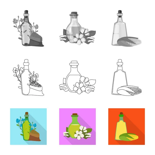 Conception vectorielle de l'icône saine et végétale. Collecte d'illustrations vectorielles de stocks sains et agricoles . — Image vectorielle