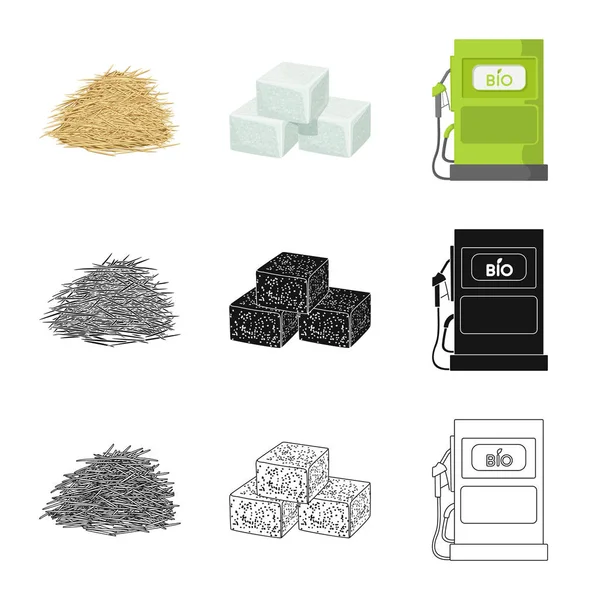 Vektorové ilustrace ikony hospodářství a zemědělství. Kolekce z farmy a technologie burzovní symbol pro web. — Stockový vektor