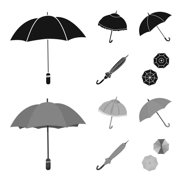 Diseño vectorial de protección y signo cerrado. Conjunto de protección e icono de vector lluvioso para stock . — Vector de stock