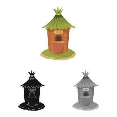 Pencere ve sayaç logosuvektör tasarımı. Web için pencere ve bilet stok sembolü kümesi.