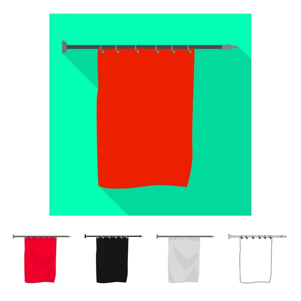 Projeto vetorial de cortina e banner sinal. Conjunto de cortina e símbolo de estoque de parede para web . — Vetor de Stock