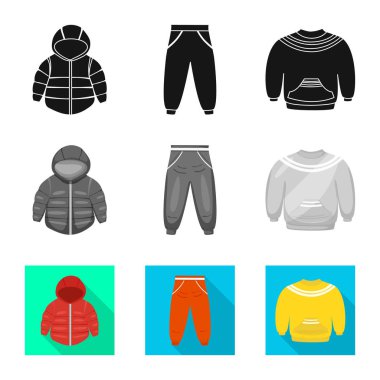 İşareti moda ve giysi tasarımı vektör. Hisse senedi için moda ve pamuk vektör simge topluluğu.