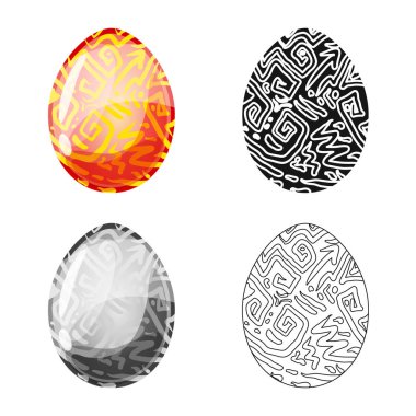 Yumurta ve ejderha sembolü izole nesne. Web için yumurta ve şeffaf stok sembolü seti.