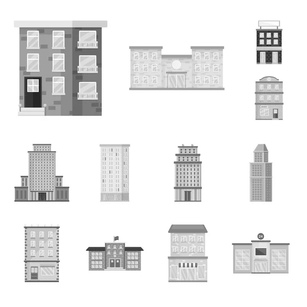 孤立的建筑和城市图标对象。用于库存的构造和中心矢量图标的集合. — 图库矢量图片