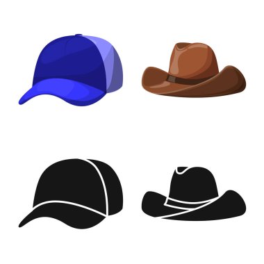 Giyim ve kap simge vektör tasarımı. Giyim ve bere hisse senedi vektör çizim.