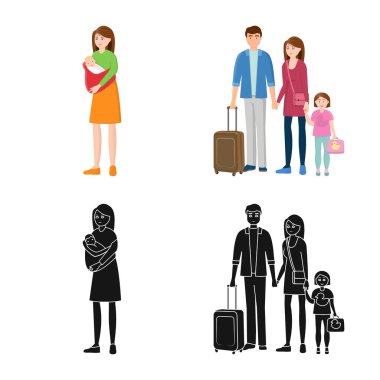 Karakter ve avatar logo vektör tasarımı. Karakter ve portre hisse senedi vektör çizim topluluğu.