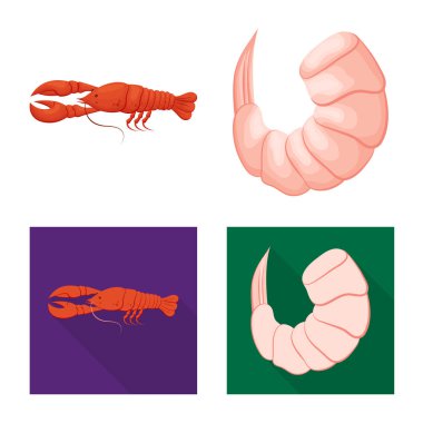 Meze ve okyanus simgesi yalıtılmış nesne. Meze ve incelik hisse senedi vektör çizim topluluğu.