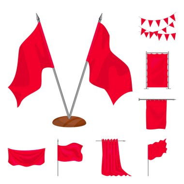 Promosyon ve tekstil sembolü izole nesne. Stok için promosyonel ve beyaz vektör simgesinin toplanması.