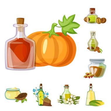 Şişe ve cam sembolü izole nesne. Web için şişe ve tarım stok sembolü koleksiyonu.