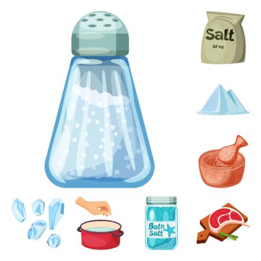 Tuz ve gıda simge vektör Illustration. Tuz ve mineral hisse senedi simgesi için web topluluğu.