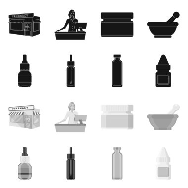 Perakende ve sağlık logo vektör tasarımı. Perakende ve sağlık hisse senedi vektör çizim seti.